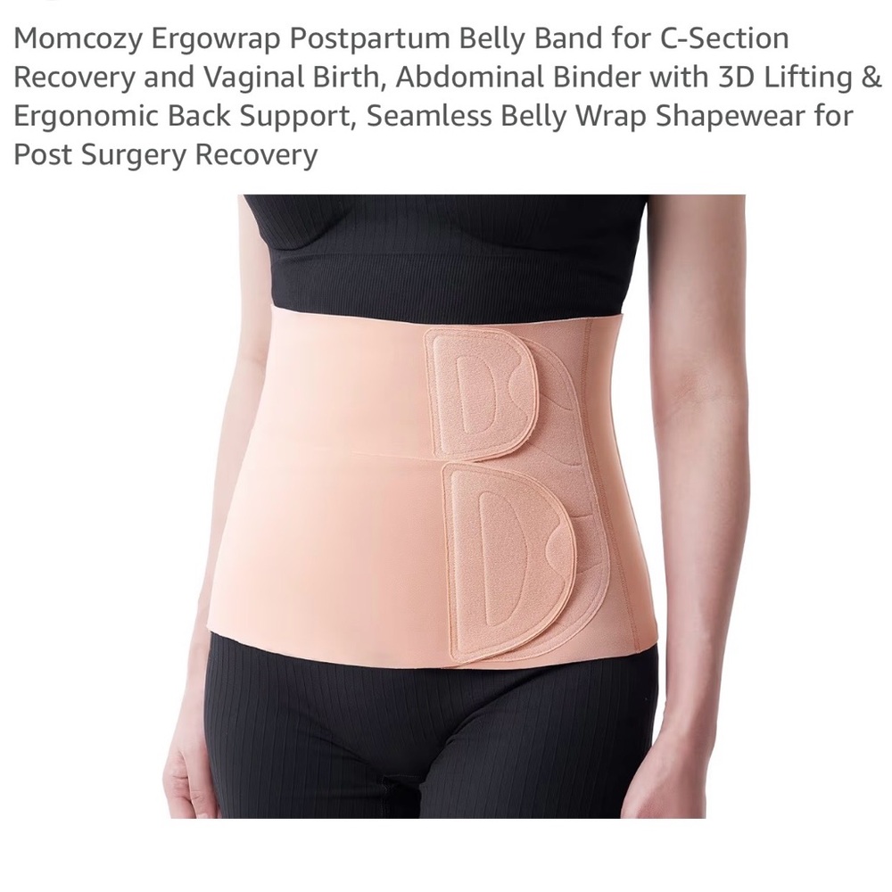 (New) Momcozy Ergowrap Postpartum Belly Band – Petite Medium, Oyster Pink